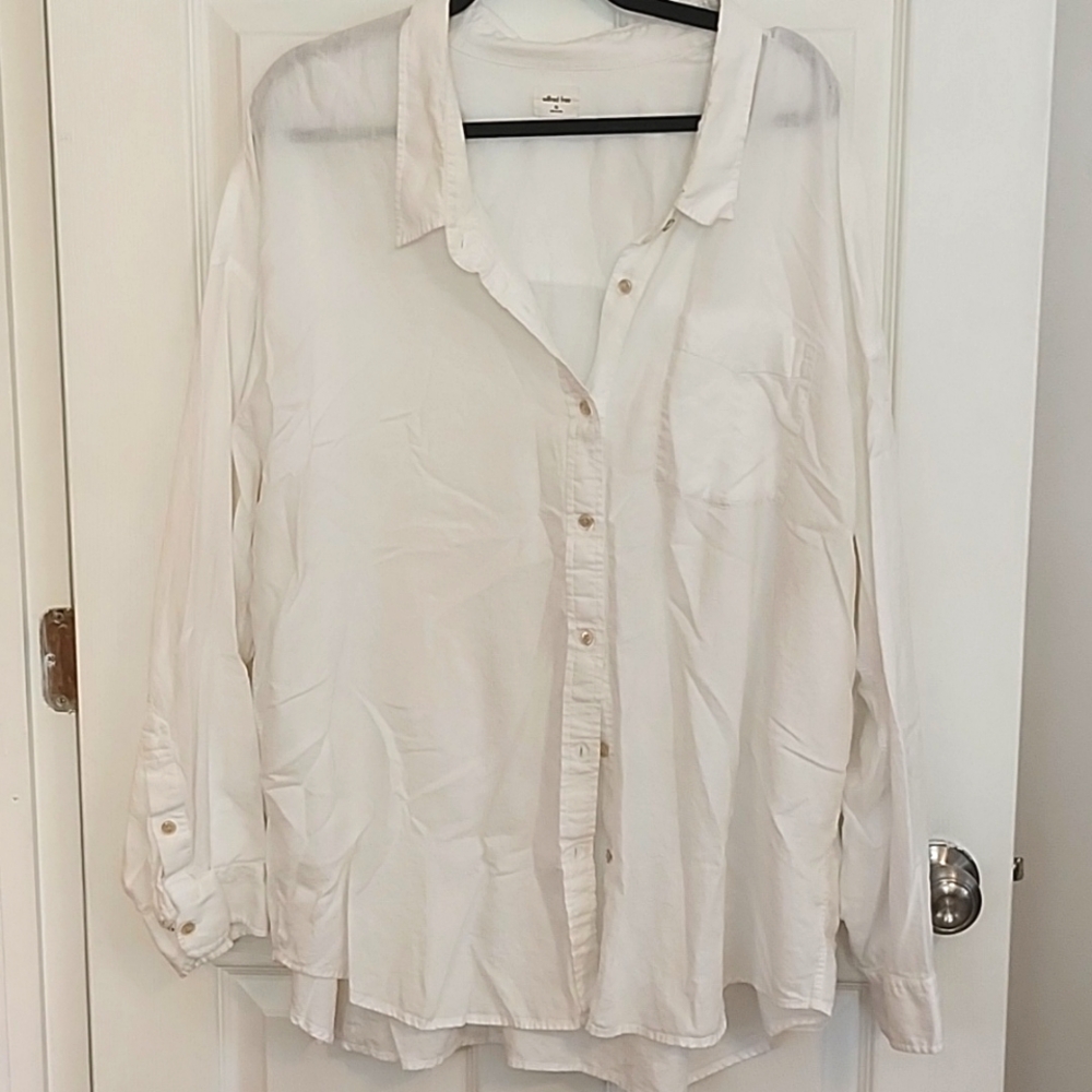 Aritzia Wilfred Free 2XL White Button Down Blouse